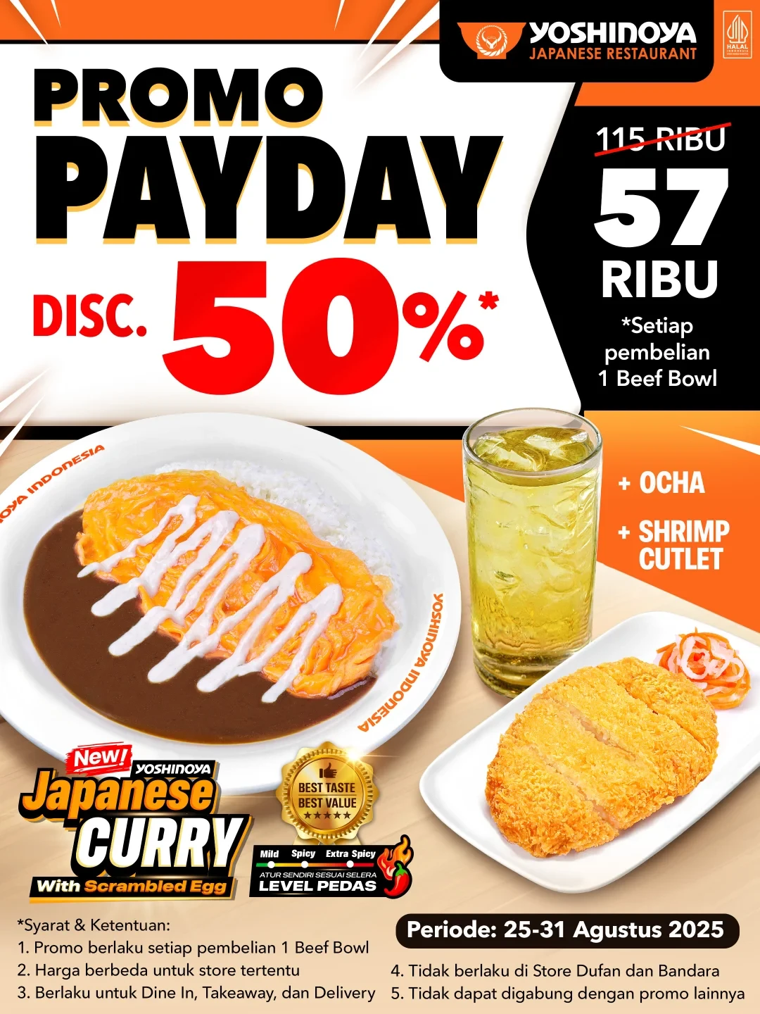 Promo Yoshinoya Payday Diskon 50% - Image 1