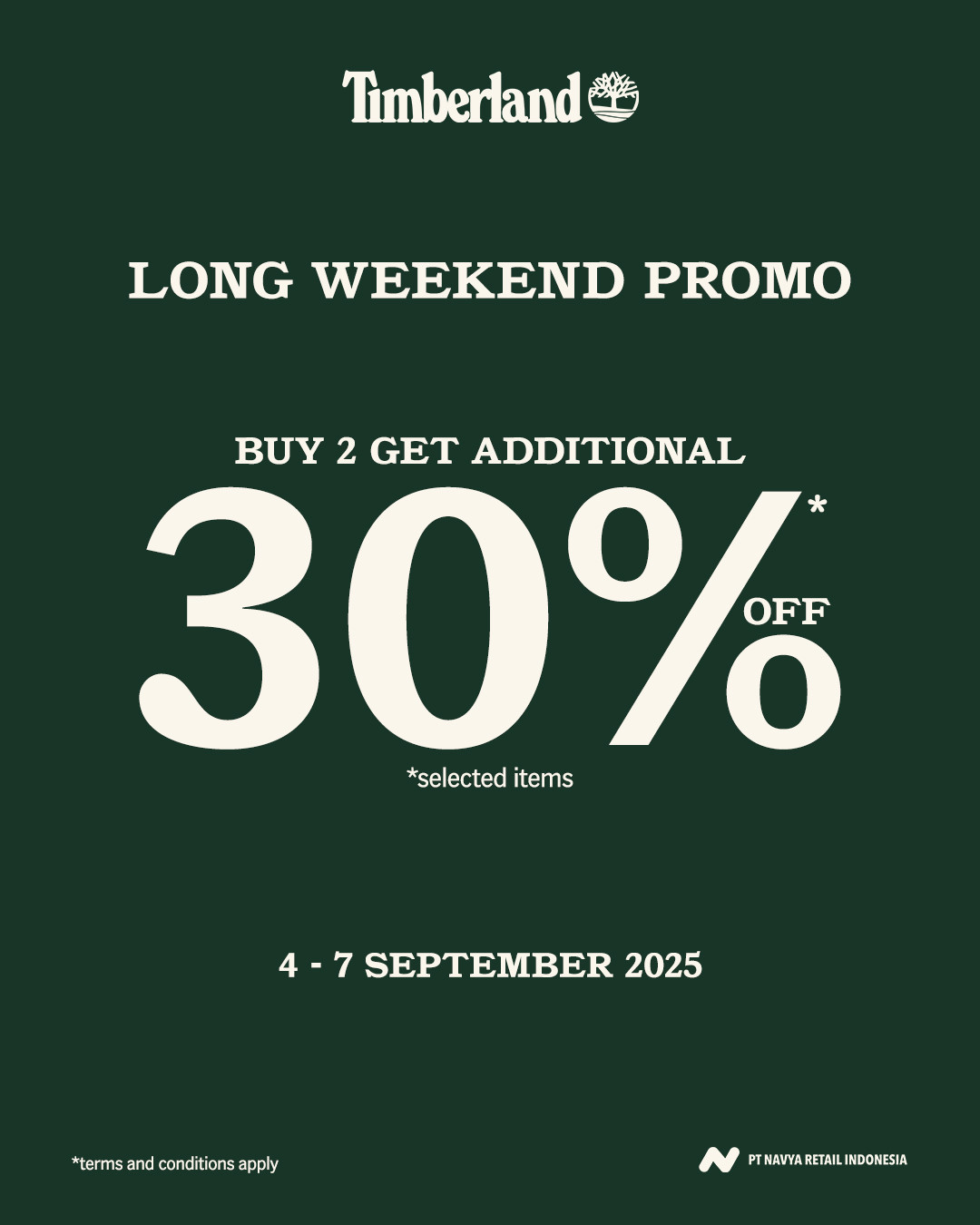 Promo Timberland Long Weekend Beli 2 Diskon 20% - Image 2