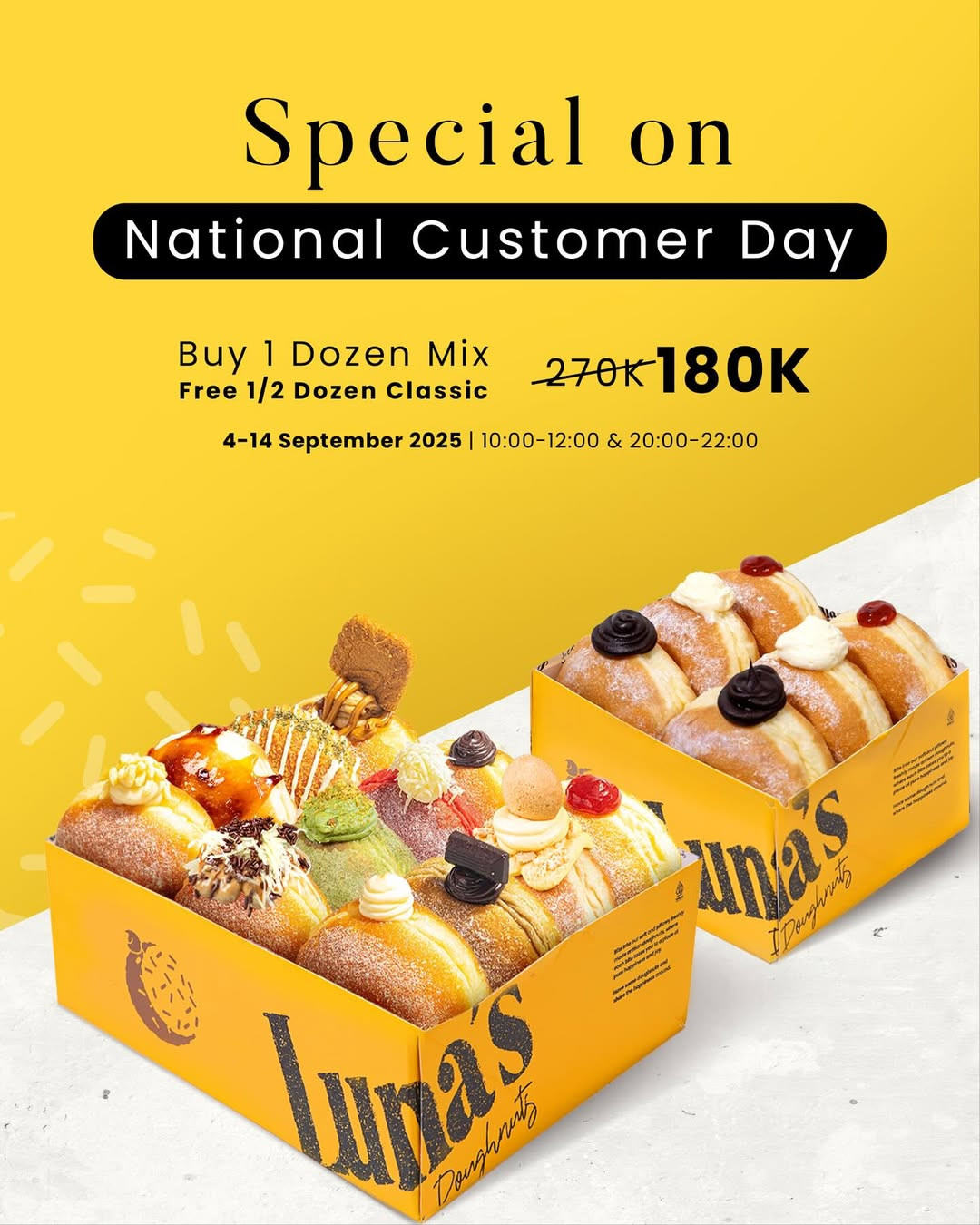 Promo Luna Doughnuts Customer's Day GRATIS 1/2 Lusin Donat - Image 2