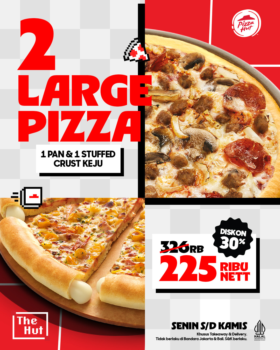 Promo Pizza Hut 2 Large Pizza Rp 225.000 - Image 1