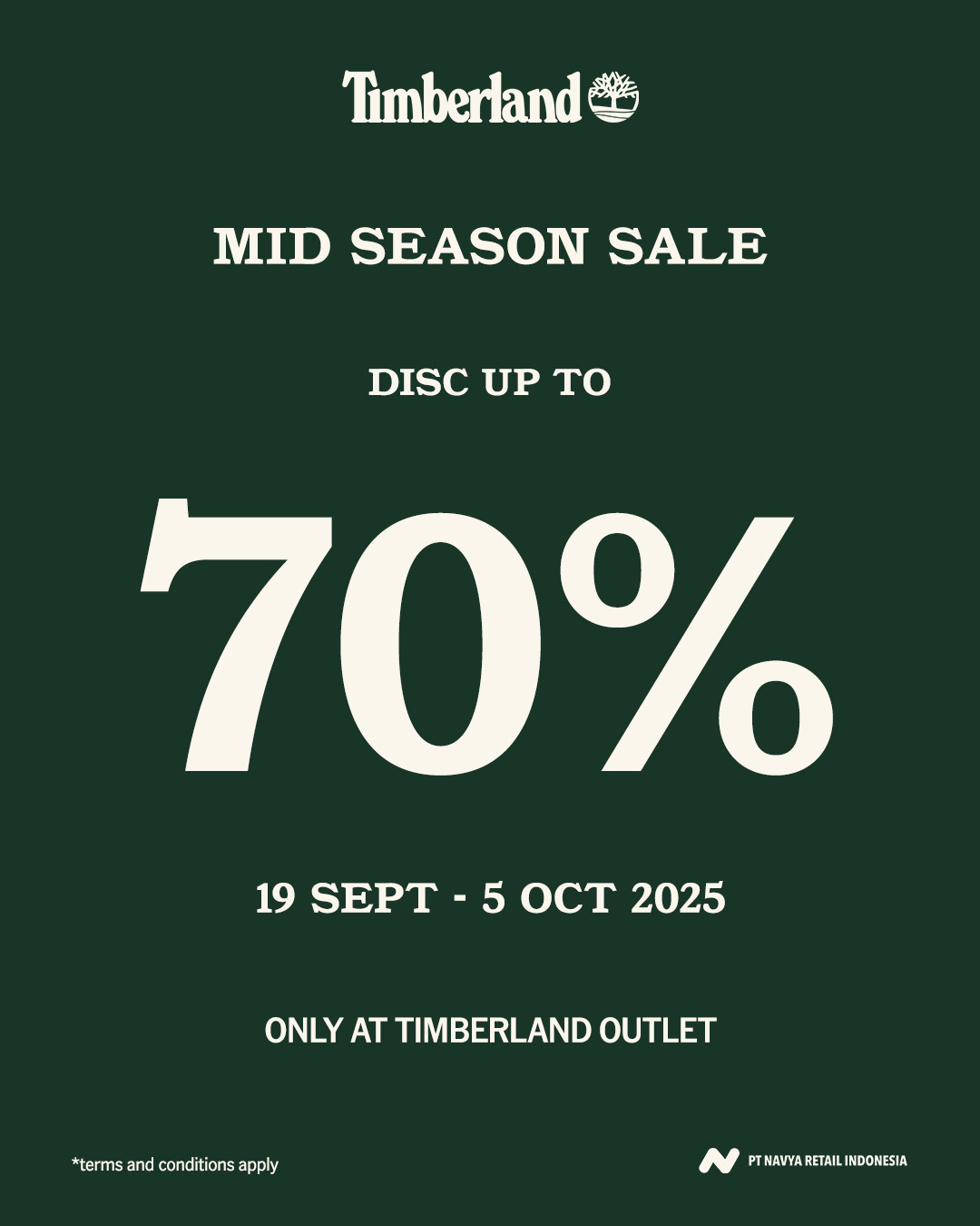 Promo Timberland Mid Season Sale Diskon s/d 70% - Image 1