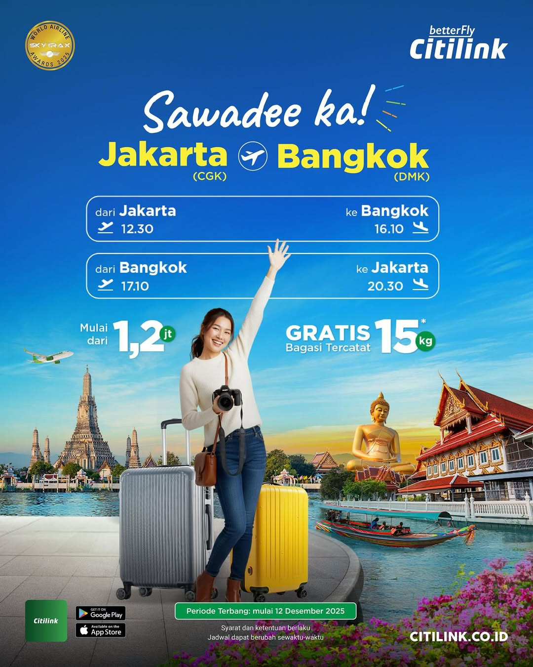Promo Citilink Jakarta - Bangkok Mulai Dari Rp 1.2 Juta